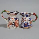 Two English Ironstone Octagonal Jugs, 19th century, height 6.4 in — 16.3 cm; height 5.6 in — 14.2 c