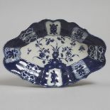 Caughley 'Scholar's Rock' Pattern Lozenge Shaped Dish, c.1775-80, length 10.2 in — 26 cm