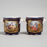 Pair of 'Sèvres' Cachepots, late 19th century, height 4.6 in — 11.7 cm, diameter 6.1 in — 15.5 cm (2