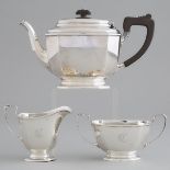 English Silver Tea Service, William Suckling Ltd., Birmingham, 1931, teapot height 6.1 in — 15.5 cm