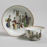 Worcester 'Chinese Family' Tea Bowl and Saucer, c.1770-75, saucer diameter 4.7 in — 12 cm