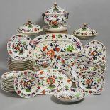 English Porcelain Japan Pattern Dinner Service, c.1820, largest platter length 21.5 in — 54.5 cm (48