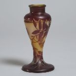 Gallé Wisteria Cameo Glass Vase, c.1900, height 6.4 in — 16.2 cm