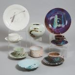 Kayo O'Young (Canadian, b.1950), Group of Porcelain Tablewares, 1990-2001, plate diameter 9.4 in — 2