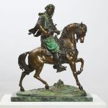 After Antoine-Louis Barye (French, 1795-1875) and Emile Guillemin (1841-1907), CAVALIER ARABE, 29 x