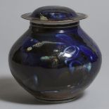 Kayo O'Young (Canadian, b.1950), Blue Glazed Covered Jar, 1989, height 7.1 in — 18 cm