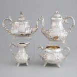 Victorian Silver Tea and Coffee Service, John Keith, London, 1869, coffee pot height 10 in — 25.5 cm