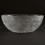 'Pinsons', Lalique Moulded and Partly Frosted Glass Bowl, post-1945, height 3.7 in — 9.4 cm, diamete