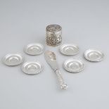 Group of North American and Asian Silver, 20th century, box height 3.3 in — 8.3 cm, diameter 2.8 in