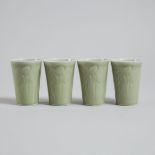 Harlan House (Canadian, b.1943), Four Celadon Glazed Iris Cups, c.1980, height 4.2 in — 10.7 cm (4 P