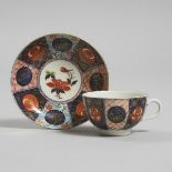 Worcester 'Old Mosaic' Japan Pattern Cup and Saucer, c.1770, saucer diameter 5 in — 12.8 cm