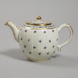 Caughley Fluted Teapot, c.1780-90, height 5.8 in — 14.7 cm