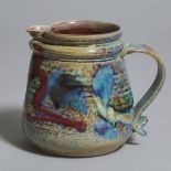 Kayo O'Young (Canadian, b.1950), Blue, Red, and Grey Glazed Jug, 1988, height 5.3 in — 13.5 cm