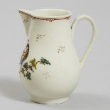 Penningtons Liverpool Polychrome Peacock Sparrow Beak Cream Jug, c.1780-85, height 3.9 in — 9.9 cm