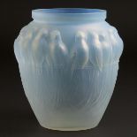 Etling Moulded and Frosted Opalescent Glass Vase, c.1930, height 8.9 in — 22.7 cm