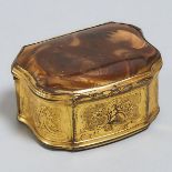 German Brown Agate Panelled Gilt Metal Dresser Box, mid-late 19th century, 1.25 x 2.3 x 1.8 in — 3.2