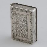 Victorian Silver Book-Form Vinaigrette, William Simpson, Birmingham, 1840, length 1.3 in — 3.4 cm