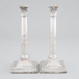 Pair of George III Silver Table Candlesticks, John Parsons & Co., Sheffield, 1787, height 11.6 in —
