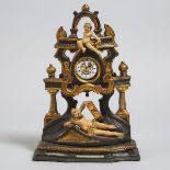 Austrian Carved, Polychromed and Parcel Gilt Watch Stand, early 19th century, height 13.25 in — 33.7