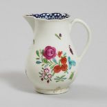 Worcester Flower Painted Sparrow Beak Cream Jug, c.1775-80, height 3.7 in — 9.3 cm