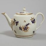 Worcester Blue and Gilt Sprigs Teapot, c.1780-85, height 5.2 in — 13.3 cm