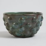 Deichmann Mottled Blue Glazed Stoneware 'Kish' Bowl, mid-20th century, height 4.6 in — 11.7 cm, diam