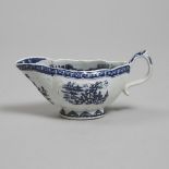 Derby Blue and White Moulded Sauce Boat, c.1770-75, length 7.1 in — 18 cm