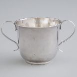 George I Silver Two-Handled Caudle Cup, William Bellassyse, London, 1719, height 3 in — 7.6 cm; wid