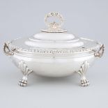 English Silver Plated Oval Covered Soup Tureen, late 19th/early 20th century, length 13 in — 33 cm