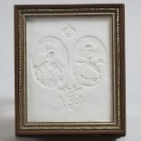 Biscuit Porcelain Lithophane Portrait Panel of Nicholas I, Emperor of Russia, and Alexandra Feodorov