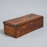 Swiss Inlaid Rosewood Music Box, c.1870, 6.25 x 20.5 x 8.5 in — 15.9 x 52.1 x 21.6 cm