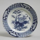 Bow Blue Painted Plate, c.1760-65, diameter 9 in — 22.8 cm