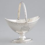 George III Silver Oval Sugar Basket, Samuel Godbehere & Edward Wigan, London, 1798, height 5.7 in —