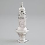 American Silver Baluster Caster, late 18th century, height 5.9 in — 15 cm