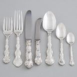 Canadian Silver 'Pompadour' Pattern Flatware Service, Henry Birks & Sons, Montreal, Que., 20th centu