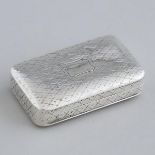 George III Silver Rectangular Snuff Box, Thomas Willmore, Birmingham, 1801, length 2.1 in — 5.4 cm