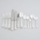 Assembled Canadian Silver 'Louis XV' Pattern Flatware Service, mainly Henry Birks & Sons, Montreal,