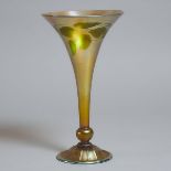 Tiffany ‘Favrile’ Iridescent Glass Trumpet Vase, 1917, height 13.4 in — 34 cm