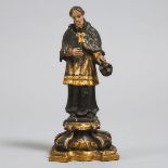 Continental Carved, Polychromed and Parcel Gilt Figure of Saint John of Nepomuk, early 19th century,