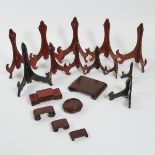 A Group of Eighteen Chinese Scroll-Form, Plate, and Other Miscellaneous Wood Stands, 木座一组共十八件, talle