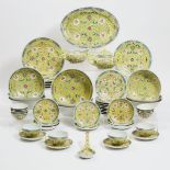 A Yellow-Ground 'Wanshou Wujiang' Pattern Dinner Service, Circa 1960, 约1960年 黄地'万寿无疆'粉彩瓷餐具一套共47件, ov