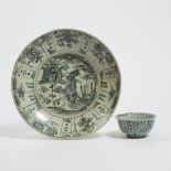A Chinese Export Blue and White 'Phoenix' Charger, Together With a Bowl, 17th/18th Century, 十七/十八世纪
