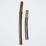 Two Wakizashi and Tanto Koshirae, 19th Century, longest overall length 22.3 in — 56.7 cm (2 Pieces)