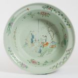 A Large Enameled Porcelain 'Figural' Basin, 19th Century, 十九世纪 彩瓷仕女纹大盆, diameter 15.6 in — 39.5 cm