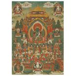 A Thangka of Amoghapasha, China, 19th Century, 十九世纪 不空羂索观音菩萨唐卡, 26 x 18.3 in — 66 x 46.5 cm