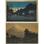 Tsuchiya Koitsu (1870-1949), Takahashi Hiroaki (1871-1945), Two Shin-Hanga Woodblock Prints, Showa E