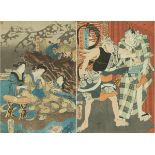 Utagawa Kunisada (Toyokuni III, 1786-1865) and Utagawa Kuniyoshi (1798-1861), Two Framed Ukiyo-e Pri