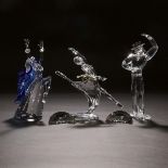Swarovski Crystal 'Magic of Dance' Trilogy: Isadora, Antonio, and Anna, 2002/2003/2004, largest heig