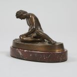 Small Grand Tour Patinated Bronze Model of The Dying Gaul, After the Antique, 19th century, 4.25 x 6
