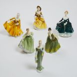 Six Royal Doulton Figures, 20th century, largest height 8.3 in — 21 cm (6 Pieces)